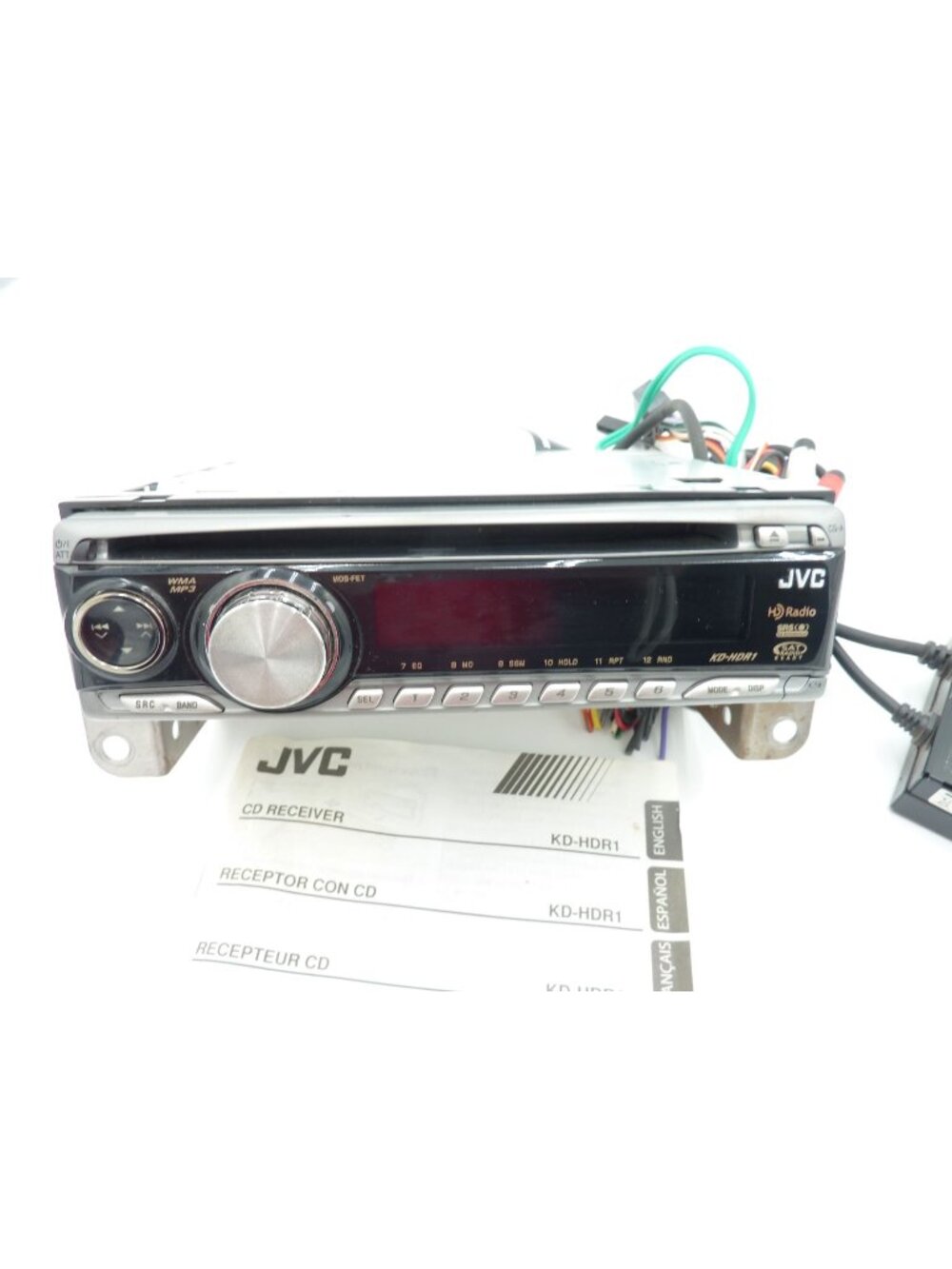 JVC KD-HDR1 Car Radio CD  & IPOD Interface Adapter KD-p100 Untested No Remote